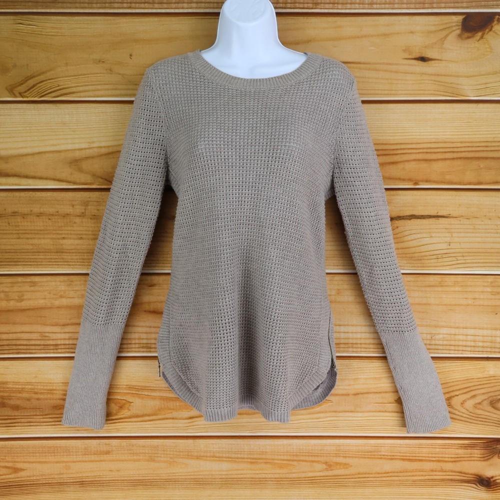 Dakini Sweater Pullover Womens Size M‎ Brown Cotton Blend Open Knit Comfortable